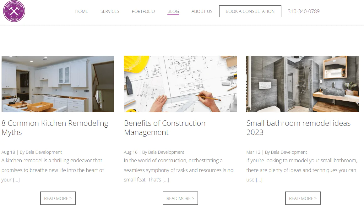 Website blog posts